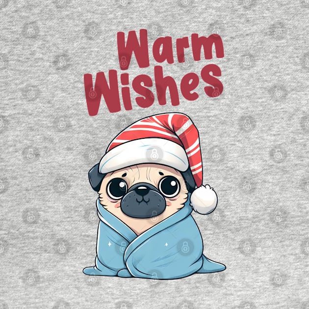 Warm Wishes Christmas Pug by Takeda_Art